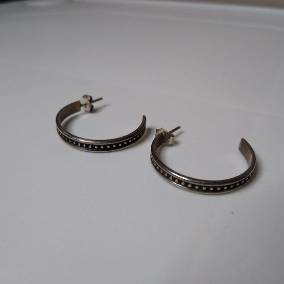 Vintage Metal Half Hoop Earrings - Picture 8 of 13